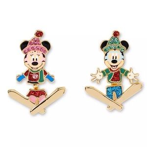 NWT Disney Baublebar Homestead Skiing Mickey Minnie